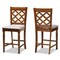 Baxton Studio Ramiro Modern Grey Fabric and Walnut Brown Finished Wood 2-PC Counter Stool Set 176-11376-Zoro - alternate 1